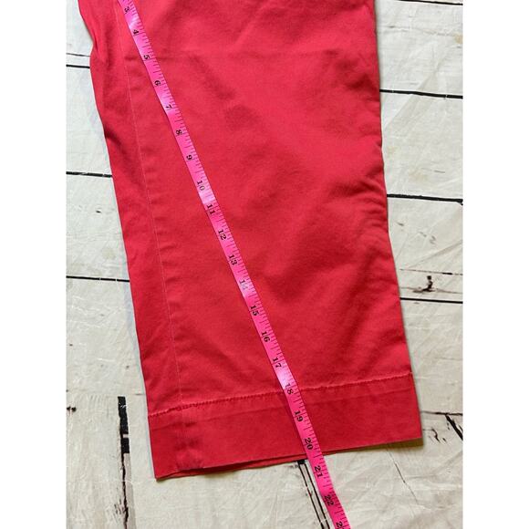 J Crew Pink Cropped Chino Pants Size 8 Perfect Fit Pink Bold Spring - Picture 6 of 7